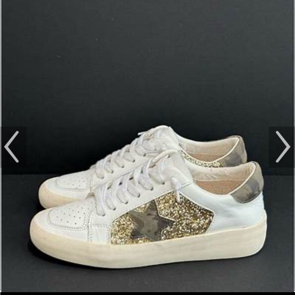 Vintage Havana White and Gold camouflage Sneakers